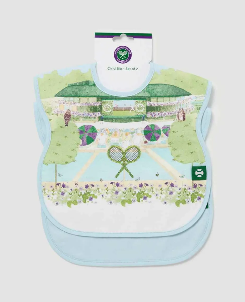 Wimbledon Baby*Baby Bib Two Pack - Tennis In A English Garden