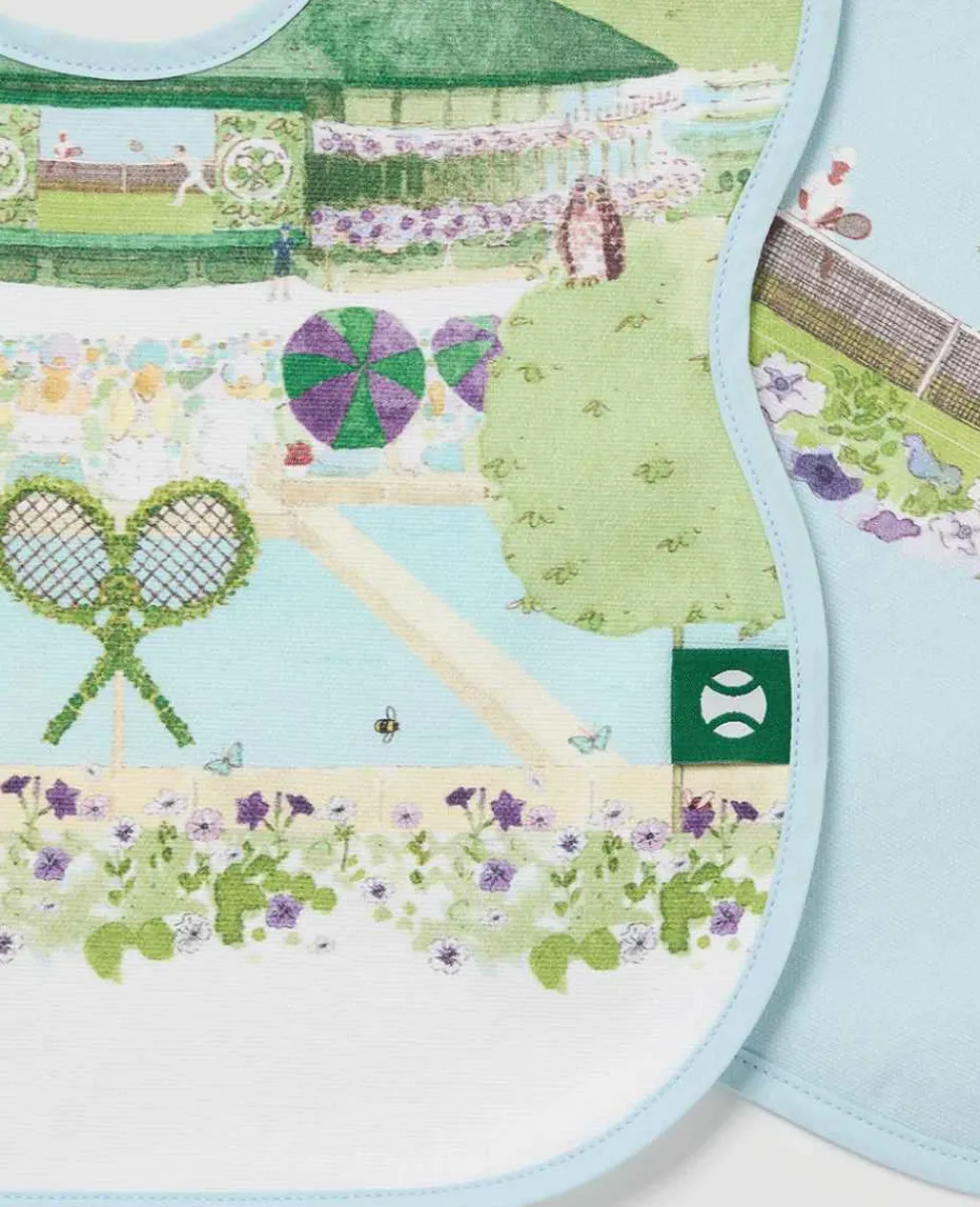 Wimbledon Baby*Baby Bib Two Pack - Tennis In A English Garden
