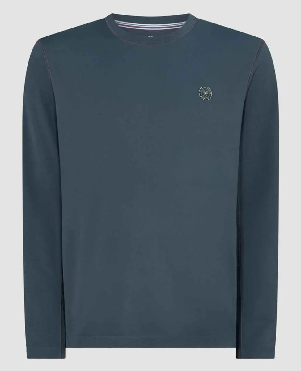 Wimbledon Sport*Mens Long Sleeve Performance T-Shirt - Steel