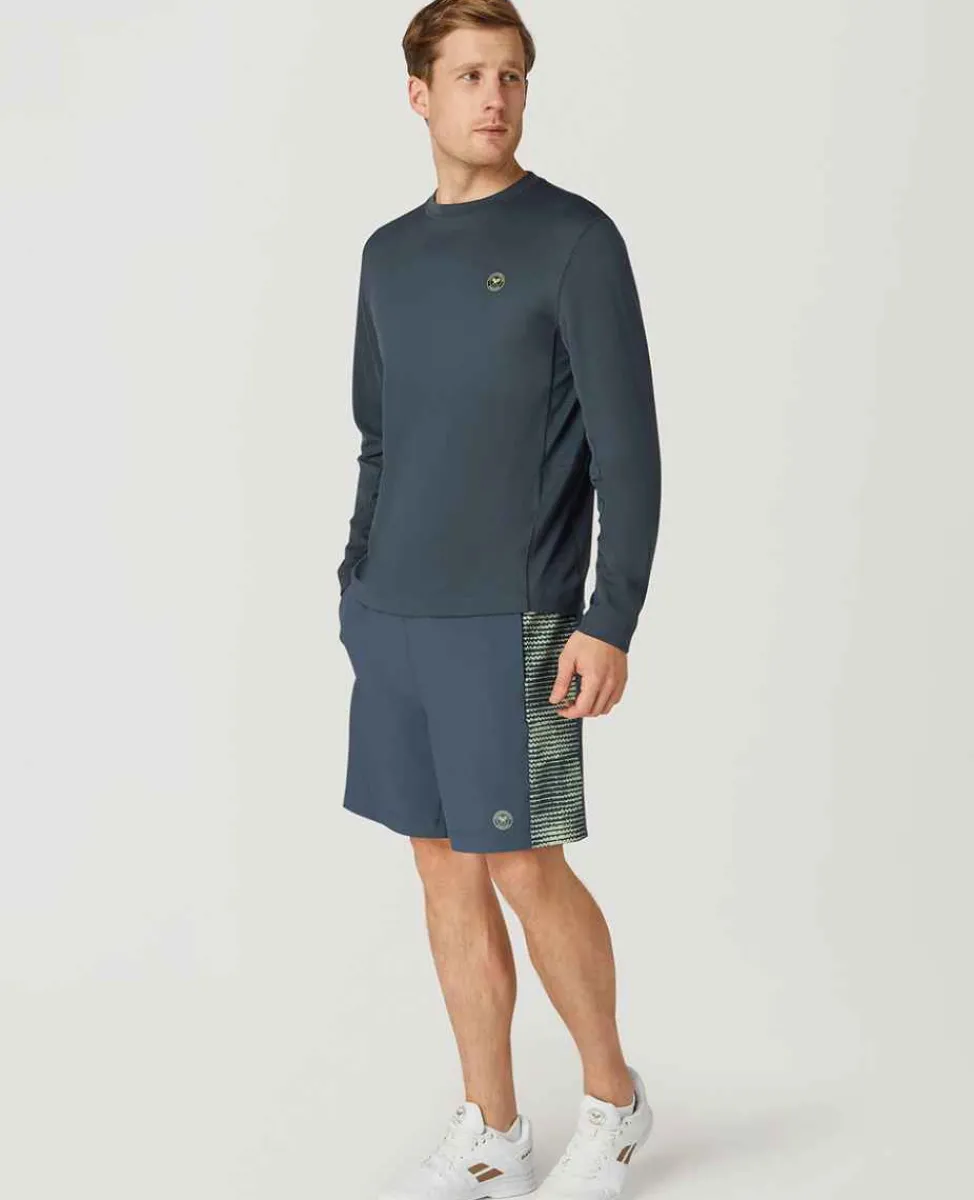 Wimbledon Sport*Mens Long Sleeve Performance T-Shirt - Steel