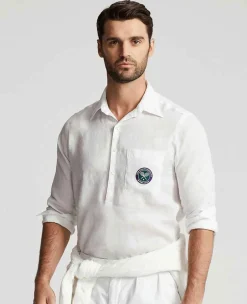Ralph Lauren Polo Ralph Lauren*Polo Men's Linen Popover Shirt - White