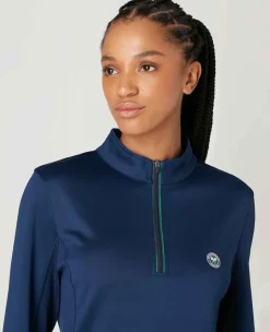 Wimbledon Sport*Womens Core Performance 1/4 Zip Training Top - Navy